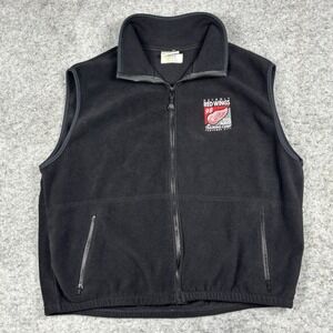 Vintage Full Zip Vest Men's 2XL Black Detroit Redwings 98' Training Camp Logo